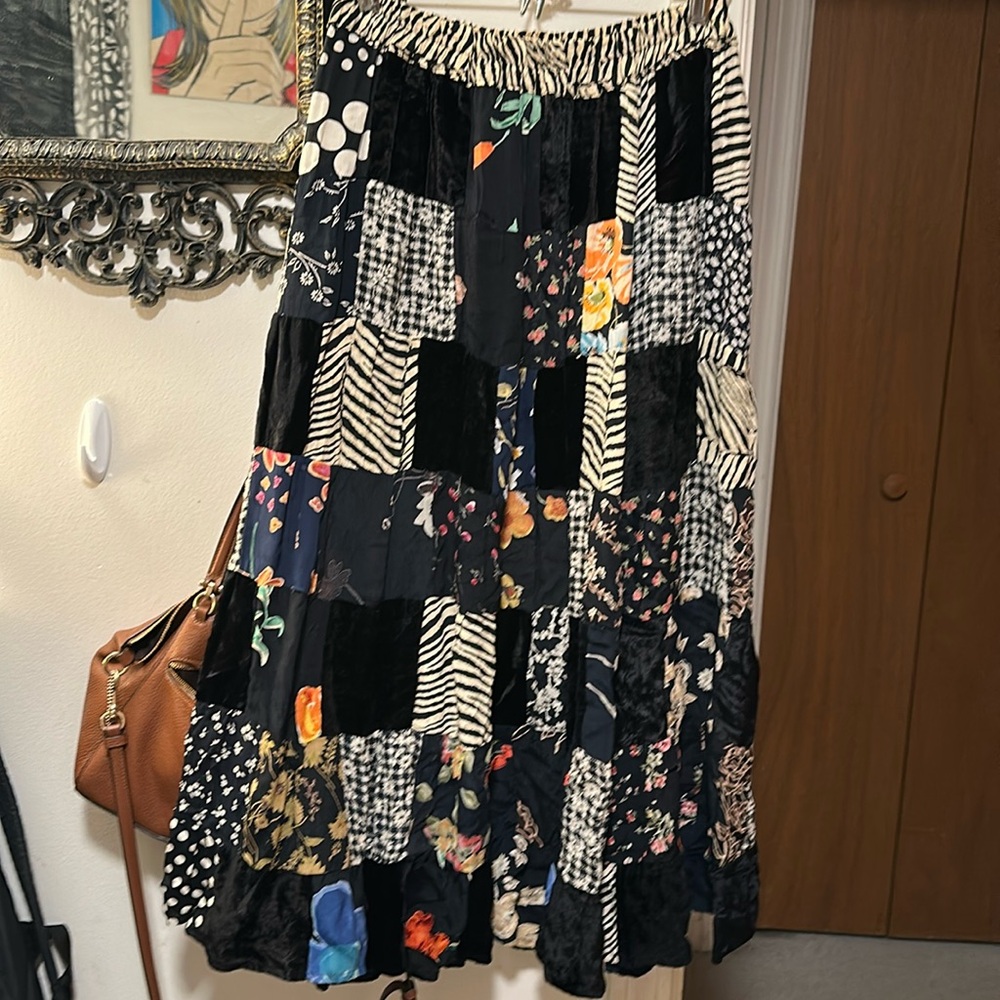 Every wear Handmade Patchwork Maxi Skirt Size Medium Boho